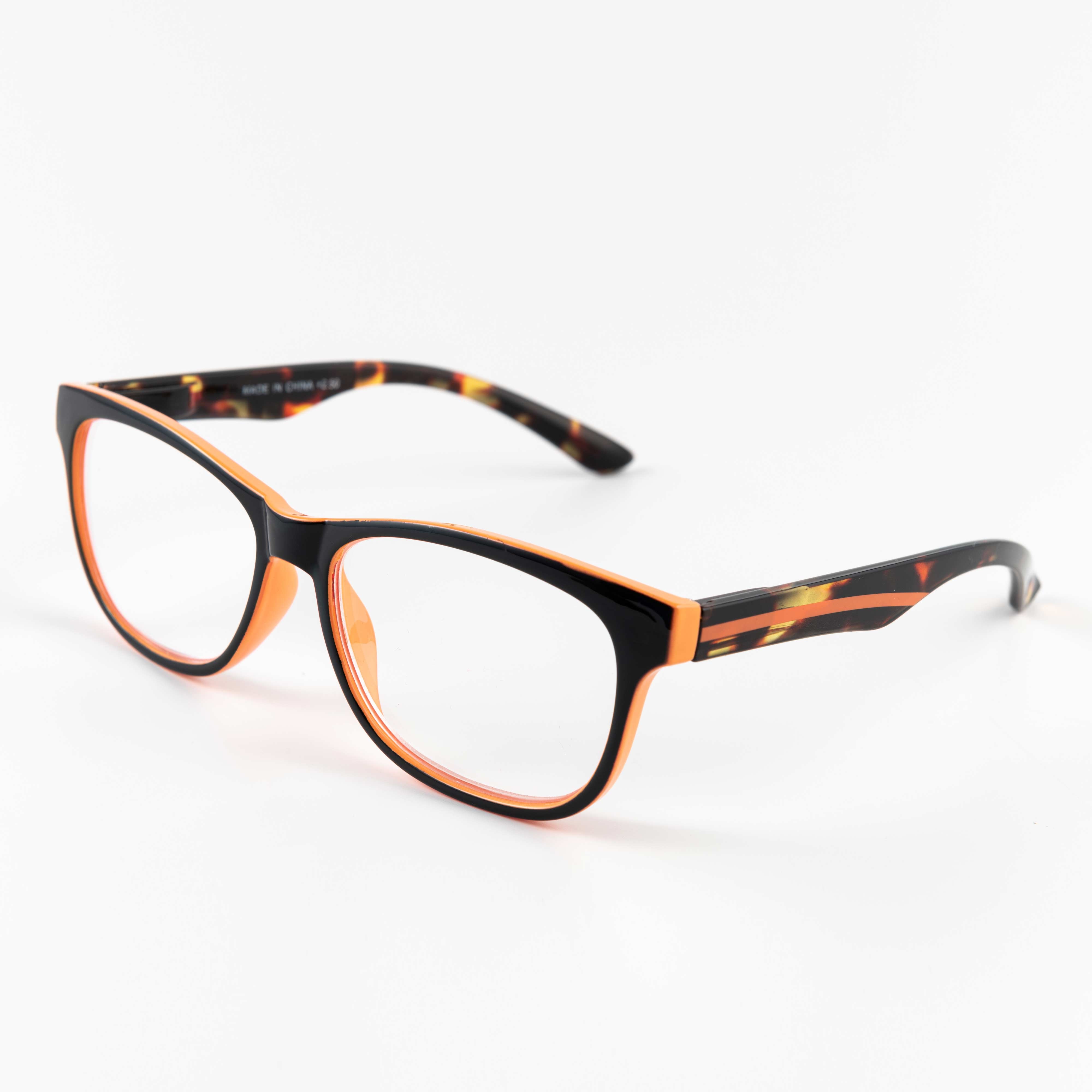 Orange rectangle reading glasses