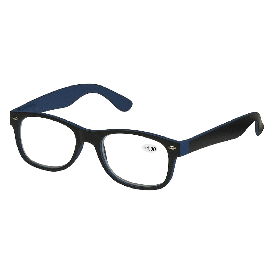 blue wayfarer reading glasses
