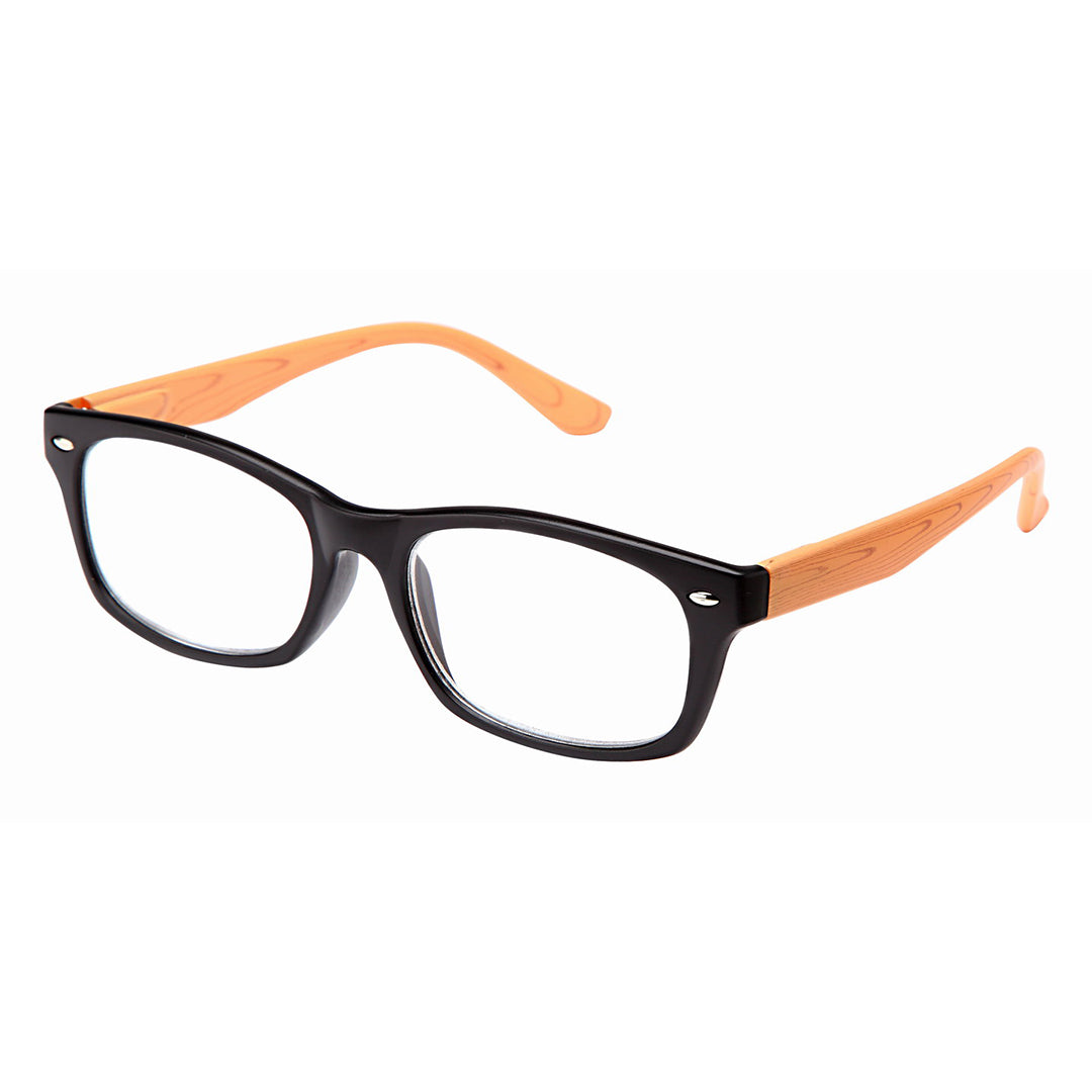 Black reading glasses with wooden arms