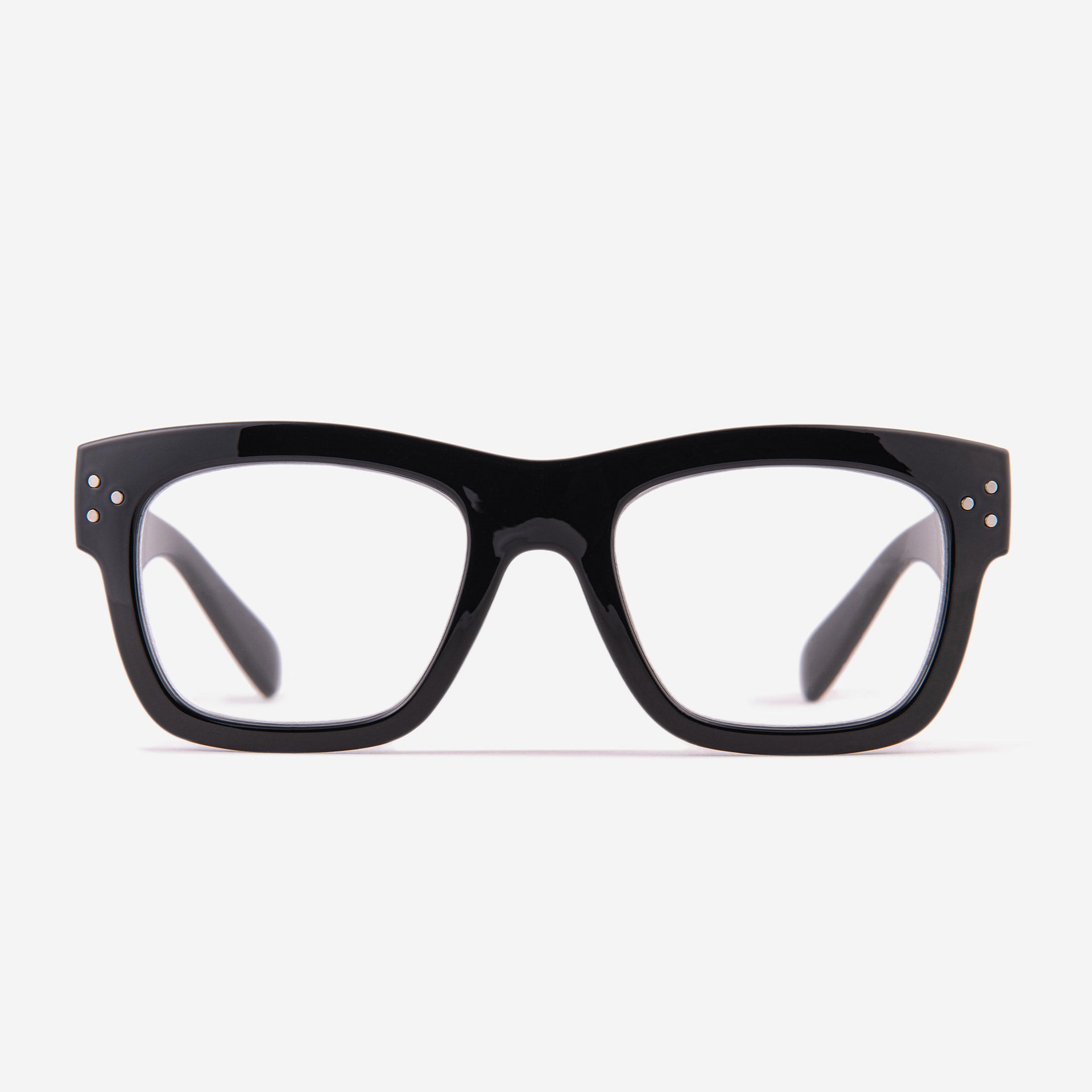 Lunettes de lecture carré noir branche épaisse - Main Image