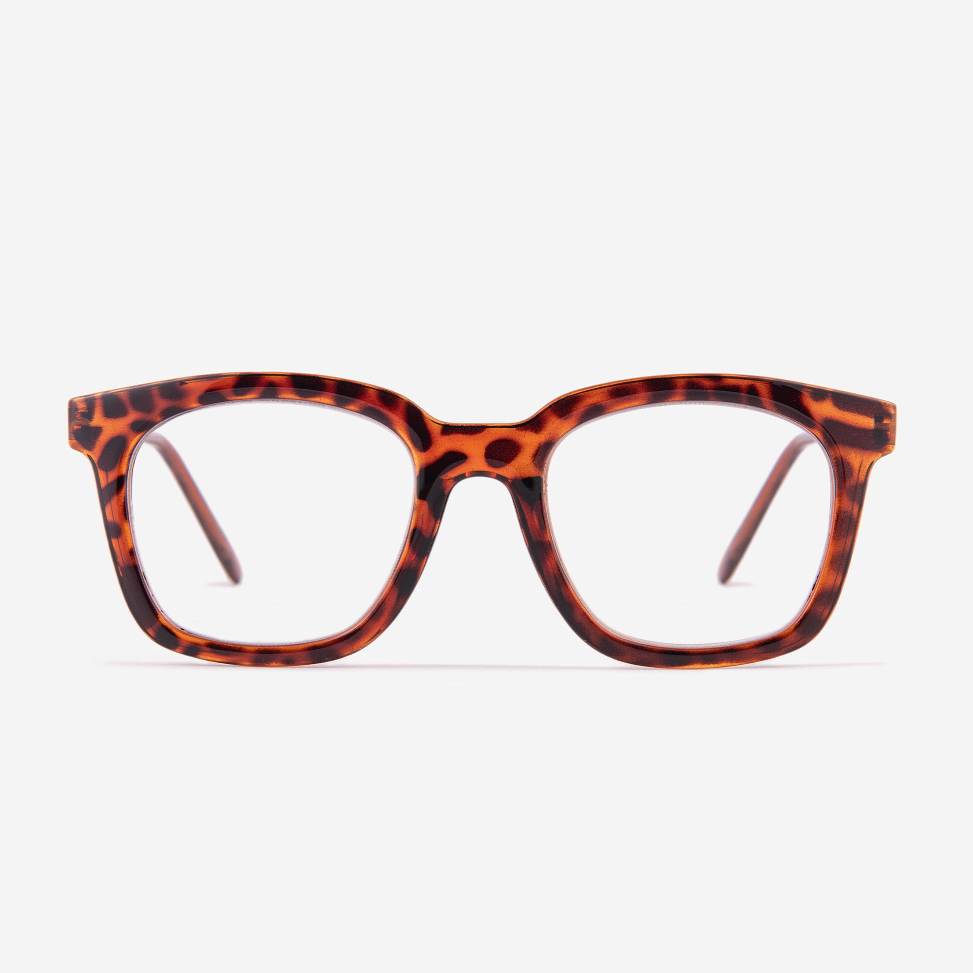 Lunettes de lecture carré - motif léopard orange et noir