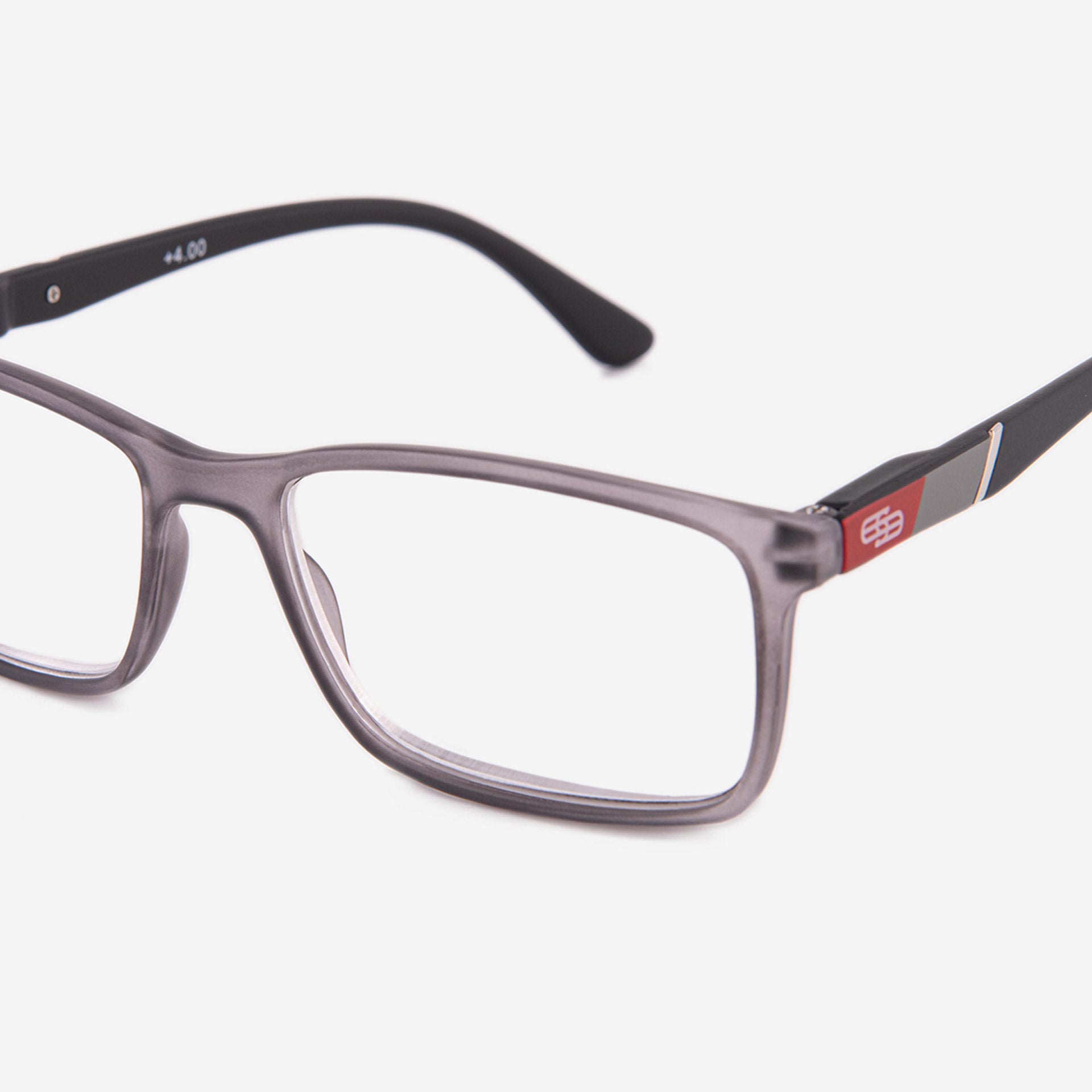 lunettes carré - grise et rouge