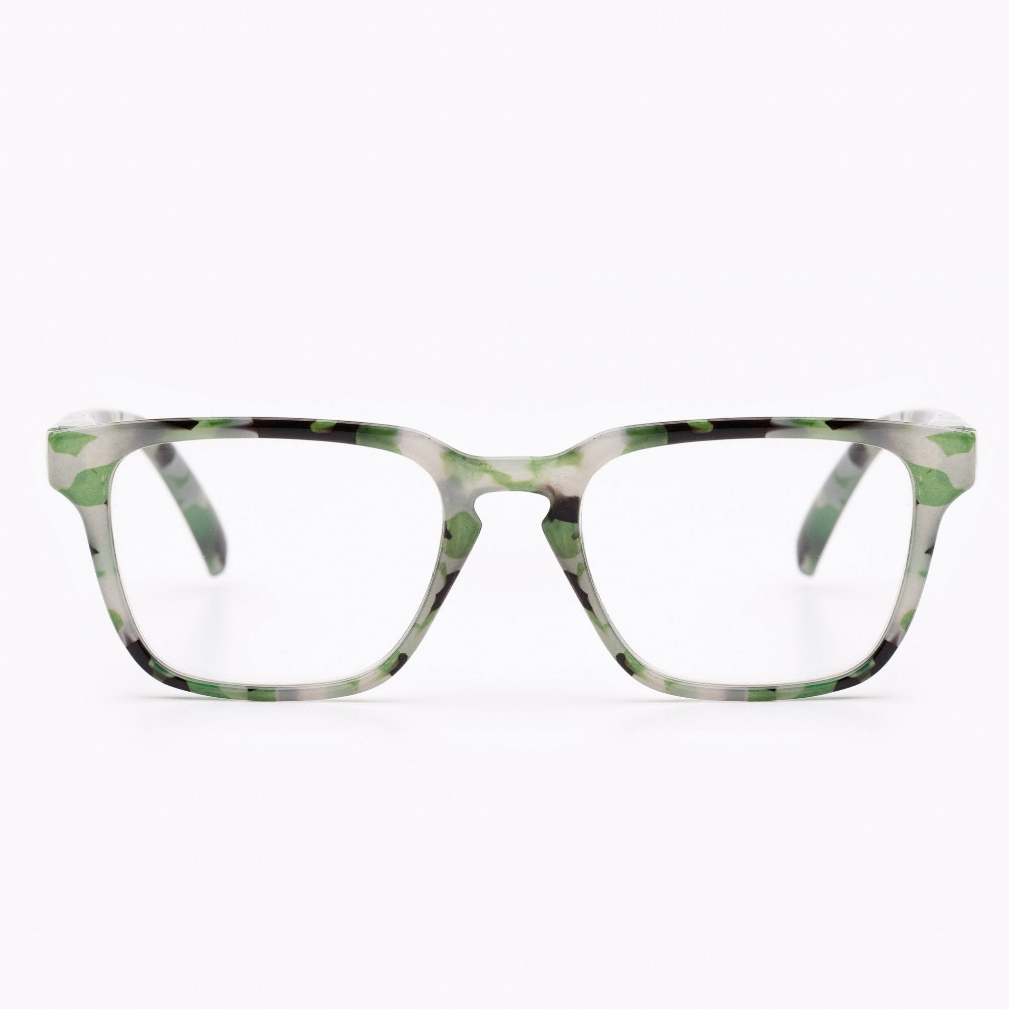 Green Camouflage Wayfarer Reading Glasses