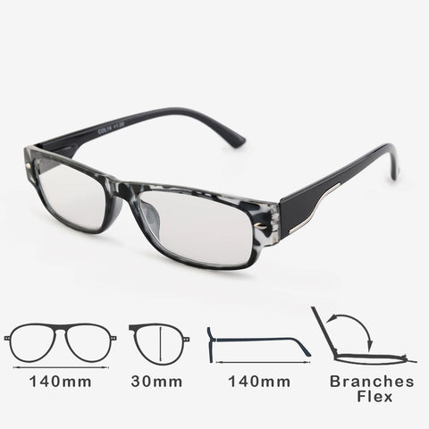 Rectangular reading glasses - black scale pattern