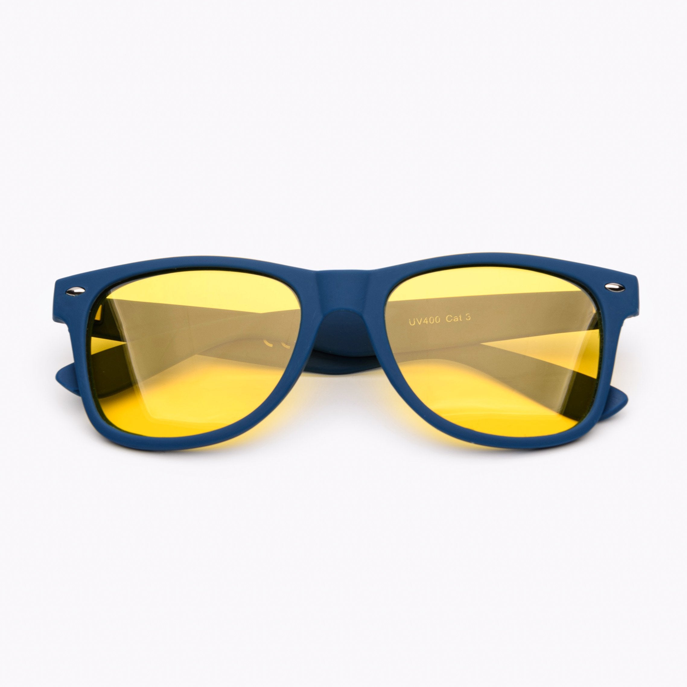 Blue wayfarer driving glasses