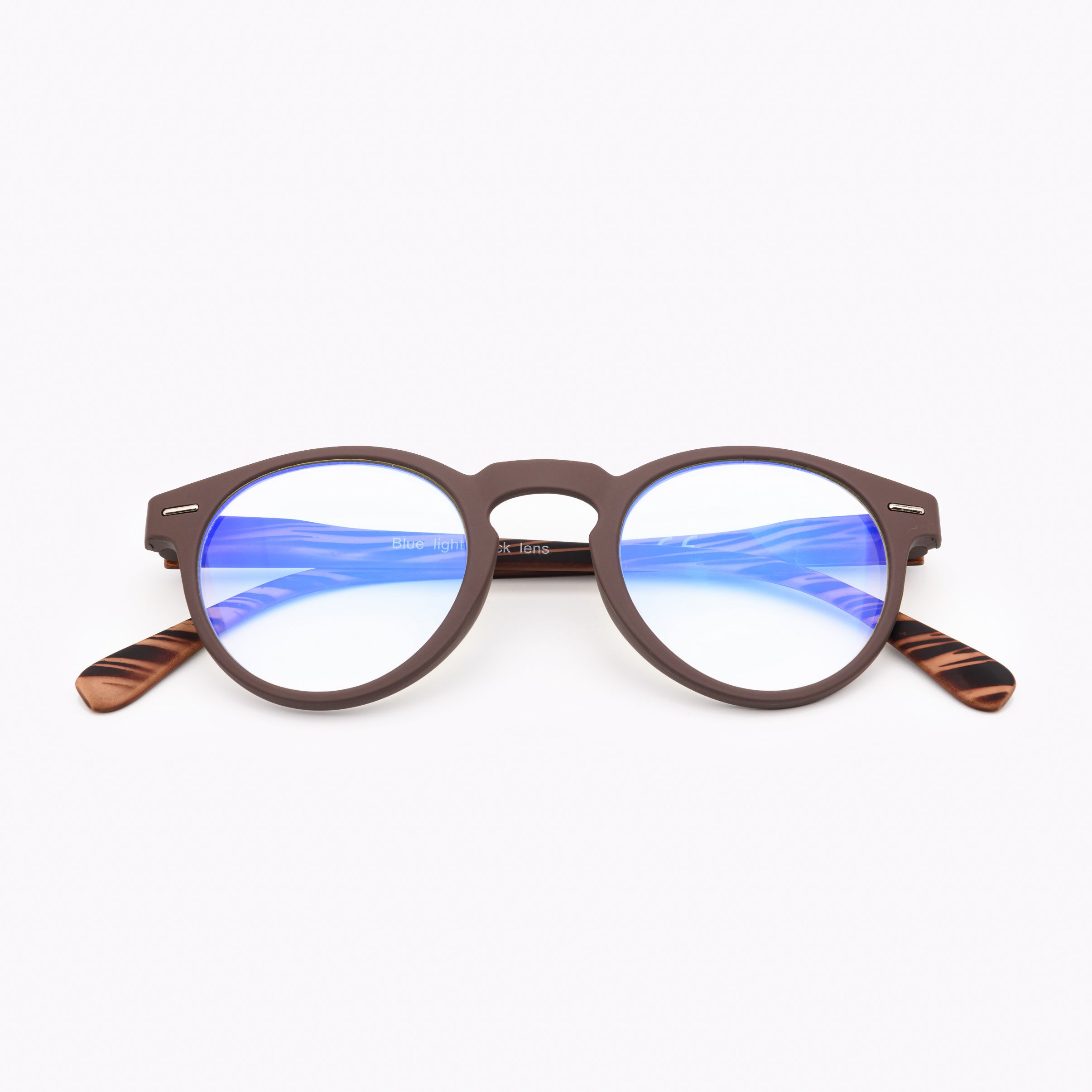 Brown pantos blue light blocking glasses