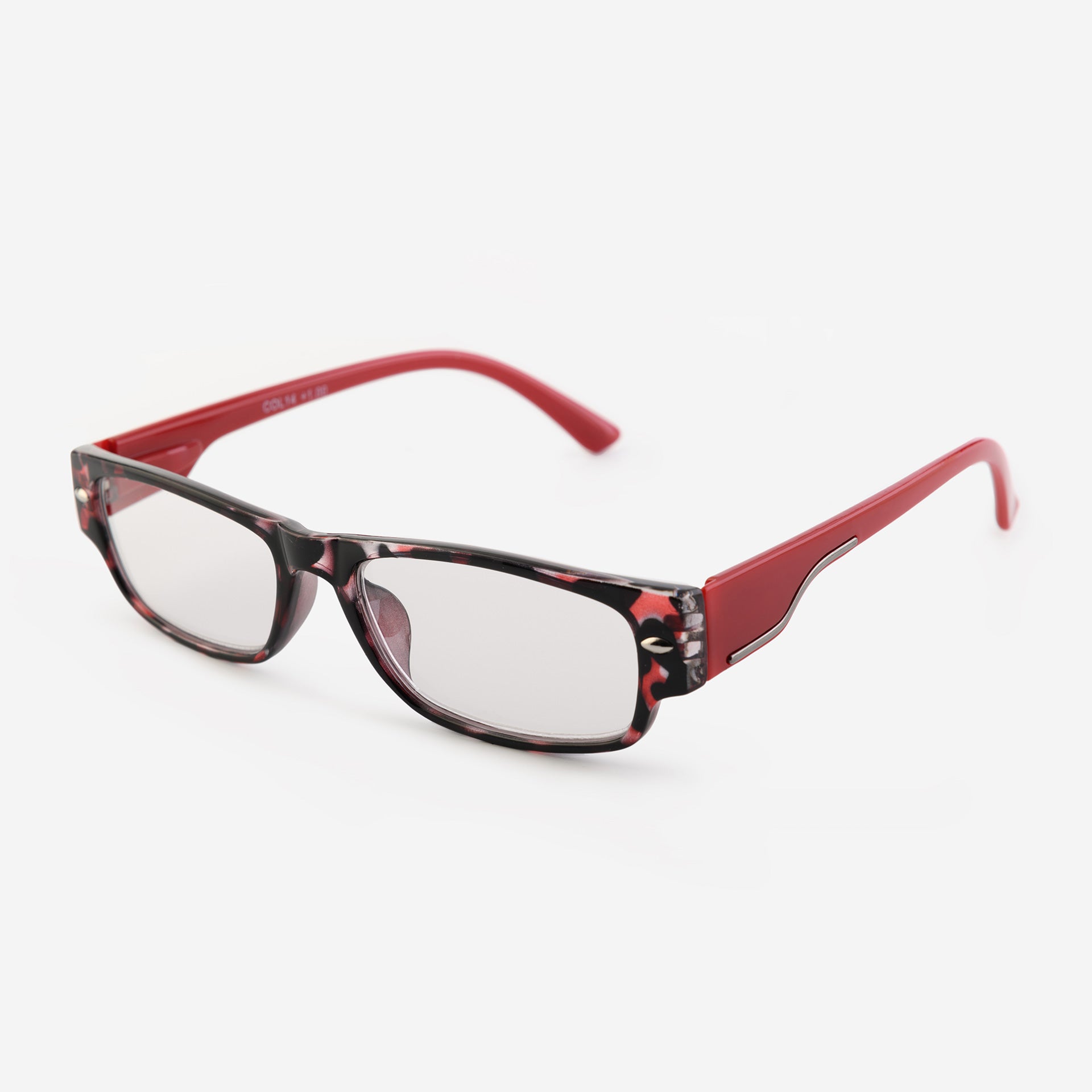 Rectangular reading glasses - red tortoiseshell pattern
