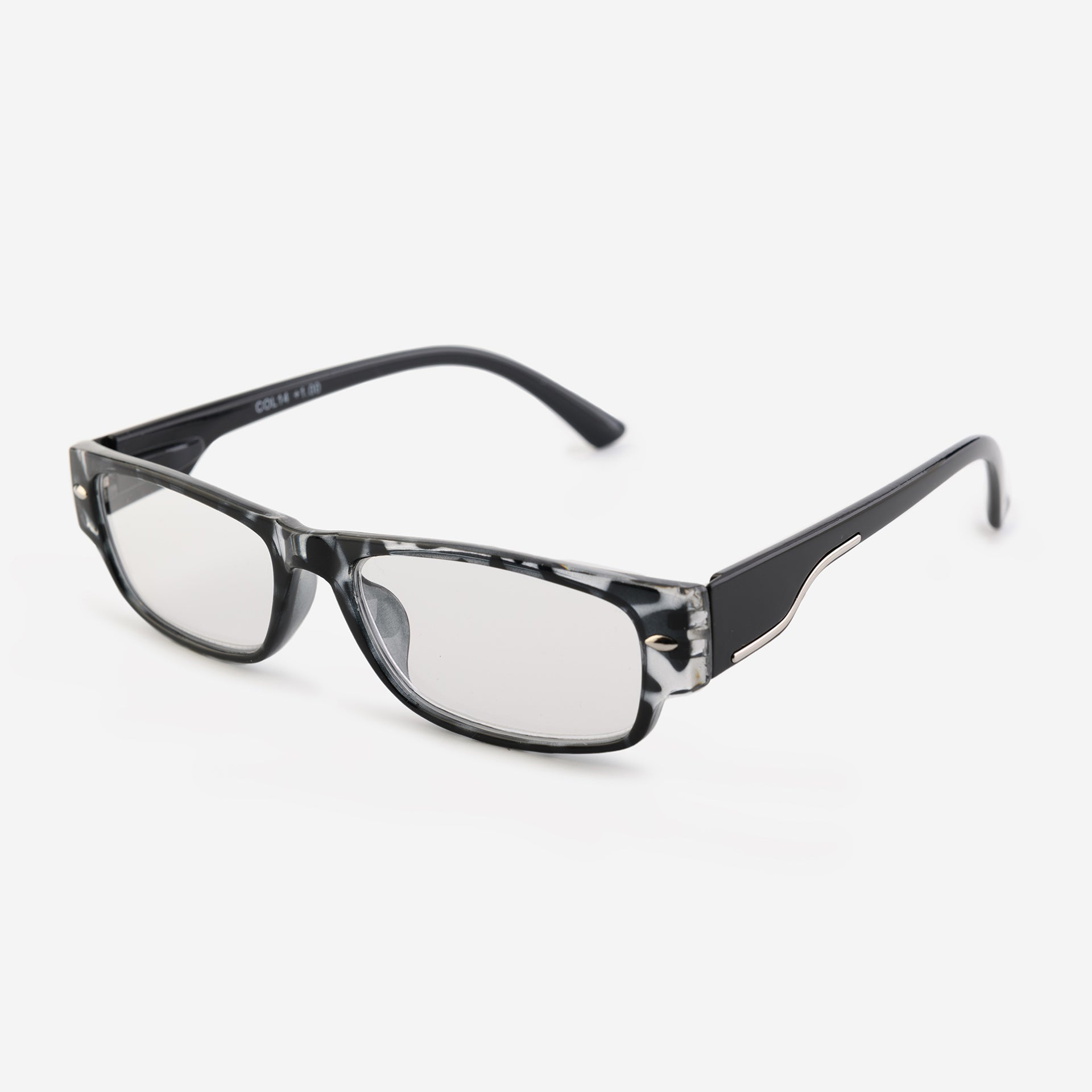Rectangular reading glasses - black scale pattern