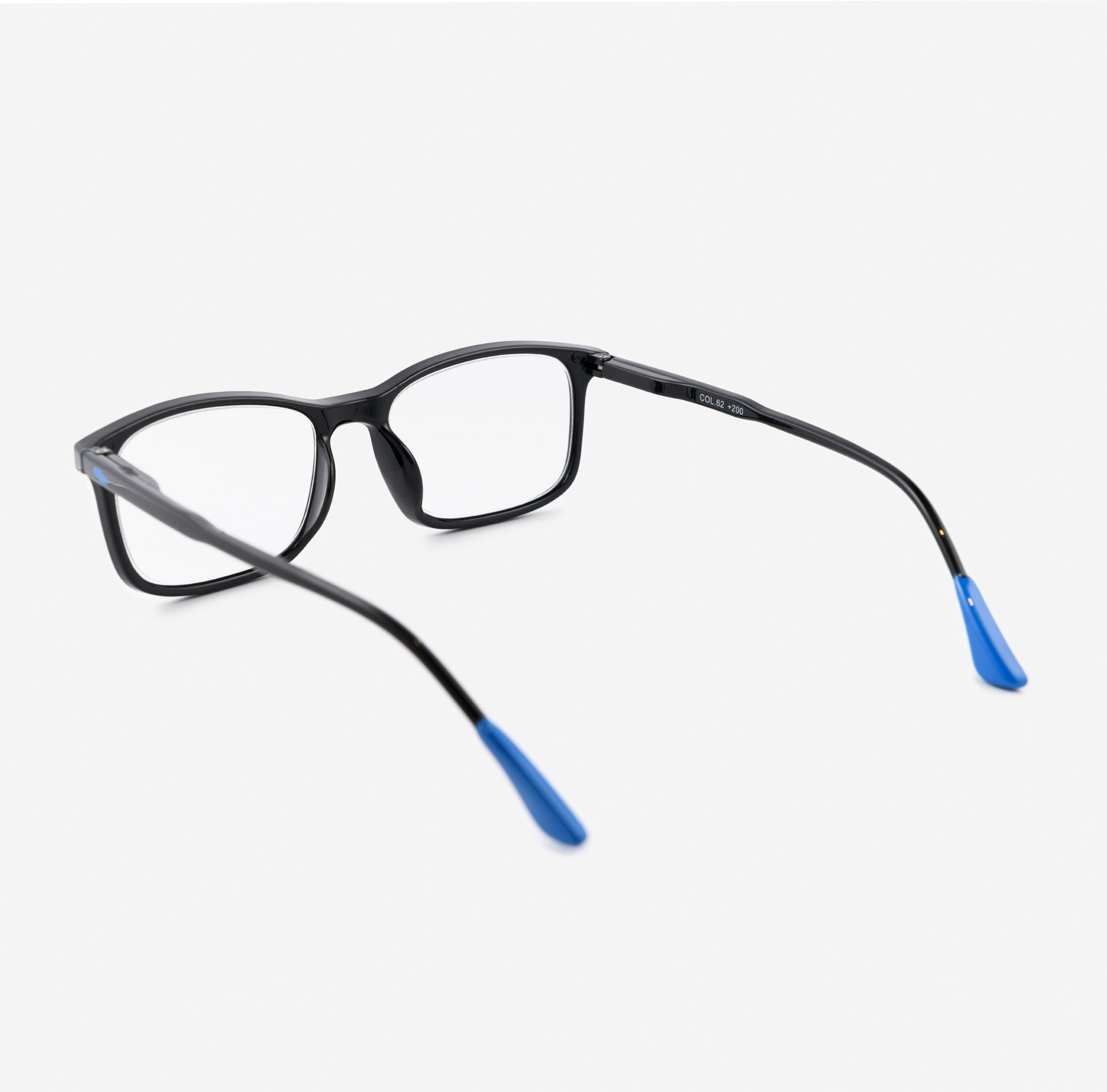 Black and blue square reading glasses