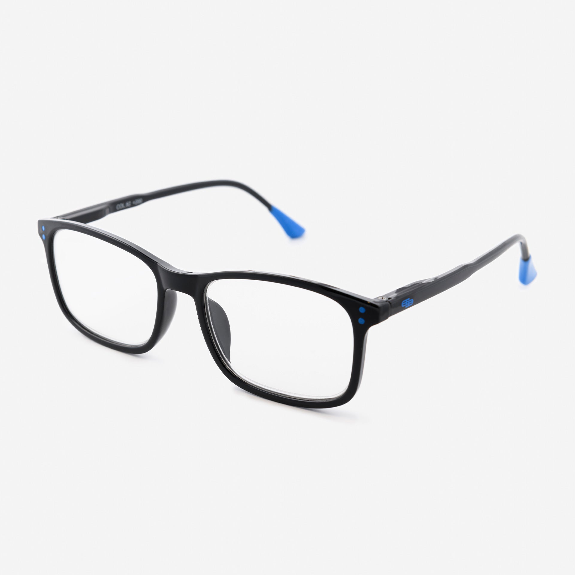 Black and blue square reading glasses